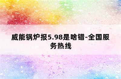 威能锅炉报5.98是啥错-全国服务热线