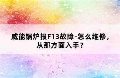 威能锅炉报F13故障-怎么维修，从那方面入手？