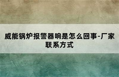 威能锅炉报警器响是怎么回事-厂家联系方式