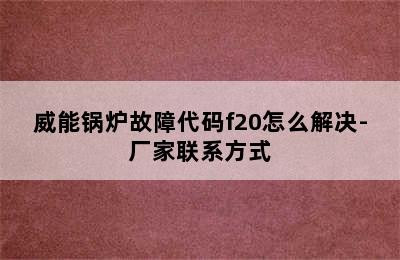 威能锅炉故障代码f20怎么解决-厂家联系方式