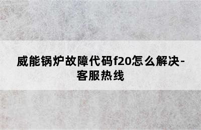 威能锅炉故障代码f20怎么解决-客服热线