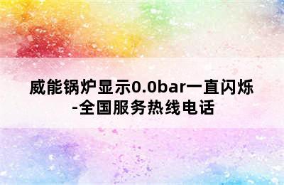 威能锅炉显示0.0bar一直闪烁-全国服务热线电话