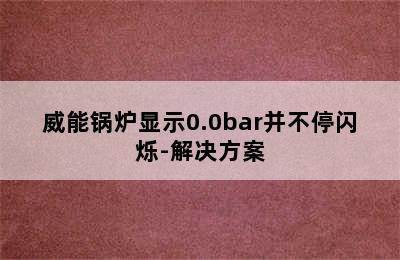 威能锅炉显示0.0bar并不停闪烁-解决方案