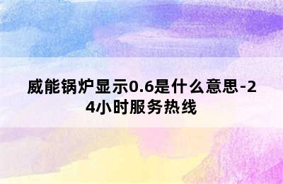 威能锅炉显示0.6是什么意思-24小时服务热线