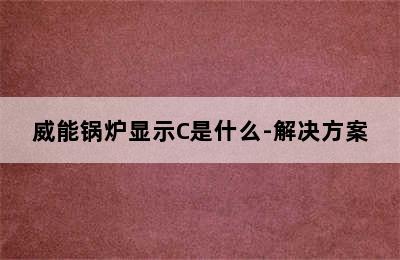 威能锅炉显示C是什么-解决方案