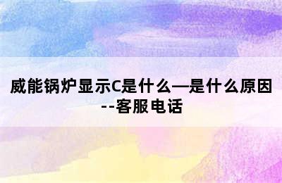 威能锅炉显示C是什么—是什么原因--客服电话