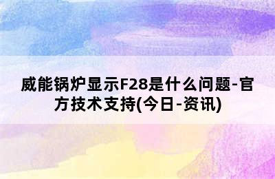 威能锅炉显示F28是什么问题-官方技术支持(今日-资讯)