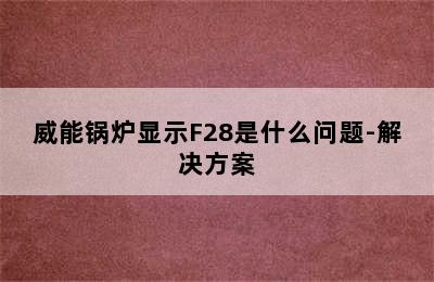 威能锅炉显示F28是什么问题-解决方案