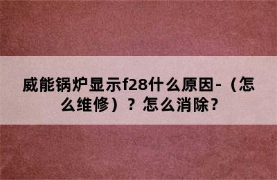 威能锅炉显示f28什么原因-（怎么维修）？怎么消除？