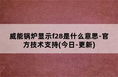 威能锅炉显示f28是什么意思-官方技术支持(今日-更新)