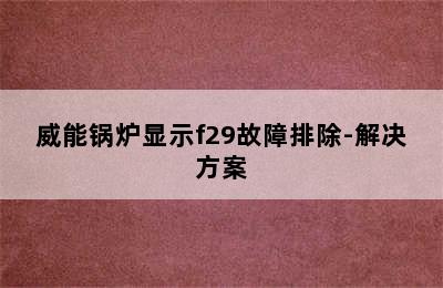 威能锅炉显示f29故障排除-解决方案