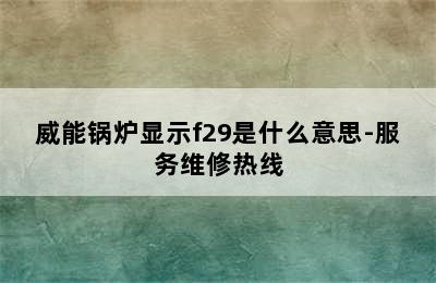 威能锅炉显示f29是什么意思-服务维修热线