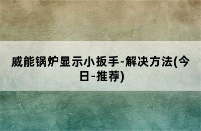 威能锅炉显示小扳手-解决方法(今日-推荐)