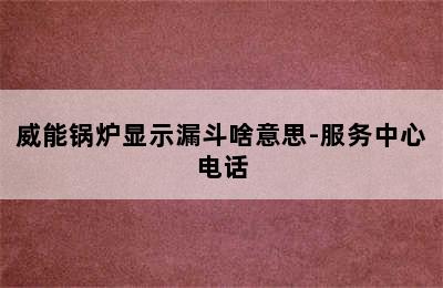 威能锅炉显示漏斗啥意思-服务中心电话