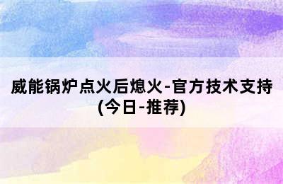 威能锅炉点火后熄火-官方技术支持(今日-推荐)