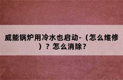 威能锅炉用冷水也启动-（怎么维修）？怎么消除？