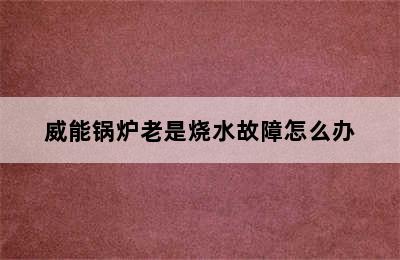 威能锅炉老是烧水故障怎么办