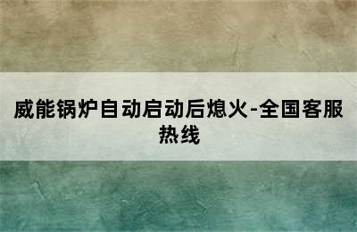 威能锅炉自动启动后熄火-全国客服热线