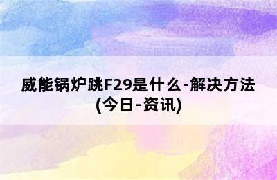 威能锅炉跳F29是什么-解决方法(今日-资讯)