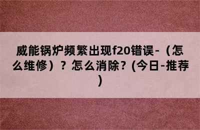 威能锅炉频繁出现f20错误-（怎么维修）？怎么消除？(今日-推荐)