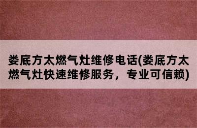 娄底方太燃气灶维修电话(娄底方太燃气灶快速维修服务，专业可信赖)