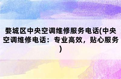 婺城区中央空调维修服务电话(中央空调维修电话：专业高效，贴心服务)