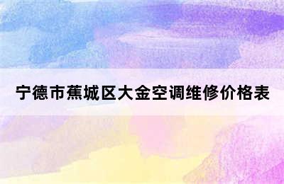 宁德市蕉城区大金空调维修价格表