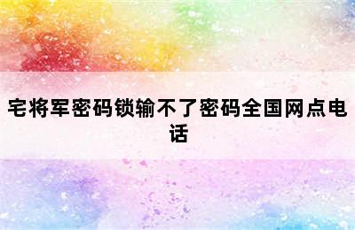 宅将军密码锁输不了密码全国网点电话