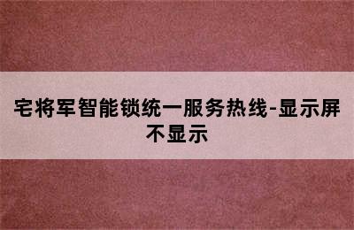 宅将军智能锁统一服务热线-显示屏不显示