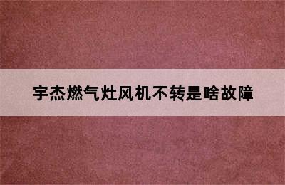 宇杰燃气灶风机不转是啥故障