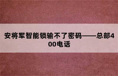 安将军智能锁输不了密码——总部400电话