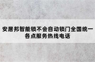 安居邦智能锁不会自动锁门全国统一各点服务热线电话