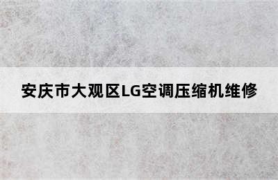 安庆市大观区LG空调压缩机维修