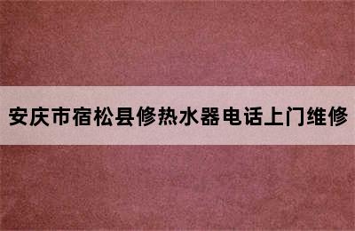 安庆市宿松县修热水器电话上门维修