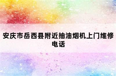 安庆市岳西县附近抽油烟机上门维修电话