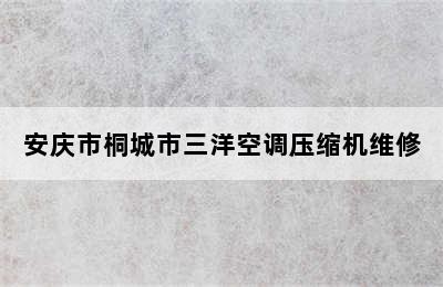 安庆市桐城市三洋空调压缩机维修