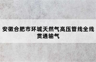 安徽合肥市环城天然气高压管线全线贯通输气