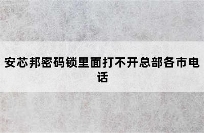 安芯邦密码锁里面打不开总部各市电话