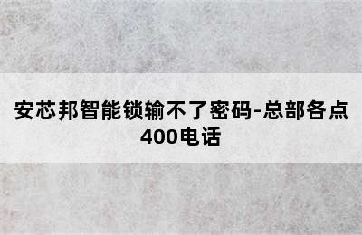 安芯邦智能锁输不了密码-总部各点400电话