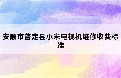 安顺市普定县小米电视机维修收费标准