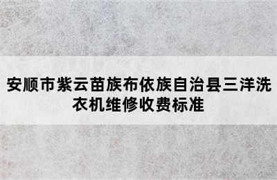 安顺市紫云苗族布依族自治县三洋洗衣机维修收费标准