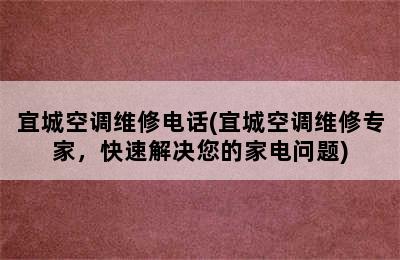 宜城空调维修电话(宜城空调维修专家，快速解决您的家电问题)