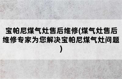 宝帕尼煤气灶售后维修(煤气灶售后维修专家为您解决宝帕尼煤气灶问题)