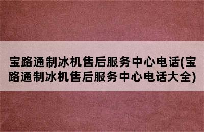 宝路通制冰机售后服务中心电话(宝路通制冰机售后服务中心电话大全)