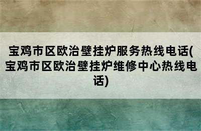 宝鸡市区欧治壁挂炉服务热线电话(宝鸡市区欧治壁挂炉维修中心热线电话)