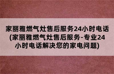 家丽雅燃气灶售后服务24小时电话(家丽雅燃气灶售后服务-专业24小时电话解决您的家电问题)