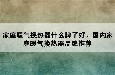 家庭暖气换热器什么牌子好，国内家庭暖气换热器品牌推荐