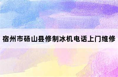 宿州市砀山县修制冰机电话上门维修