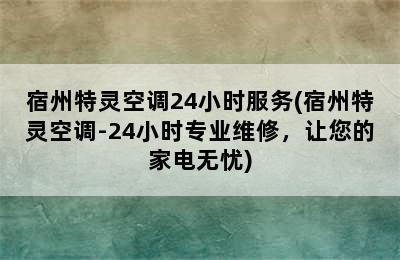 宿州特灵空调24小时服务(宿州特灵空调-24小时专业维修，让您的家电无忧)