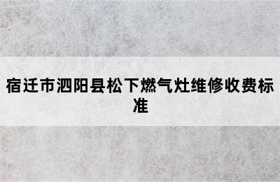 宿迁市泗阳县松下燃气灶维修收费标准